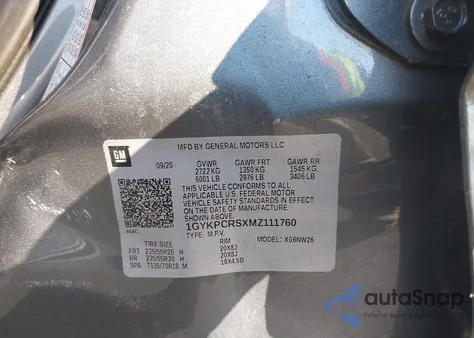 2021 Cadillac Xt6 Fwd Premium Luxury from USA, damaged, VIN 1GYKPCRSXMZ111760